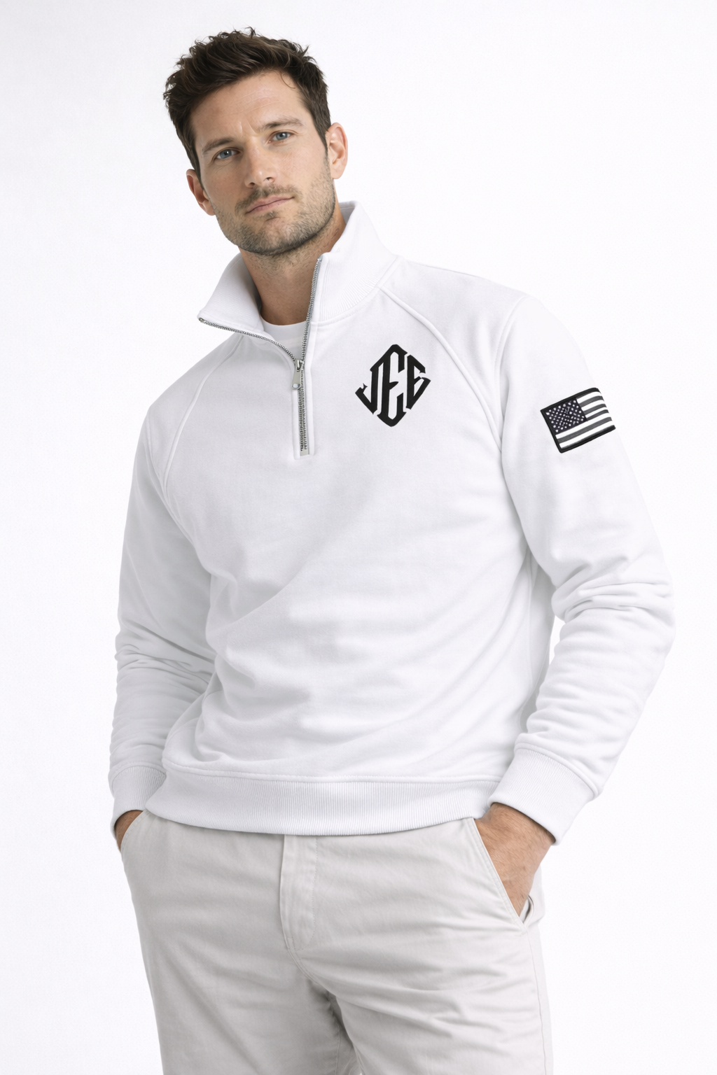 JEE Quarter-Zip White